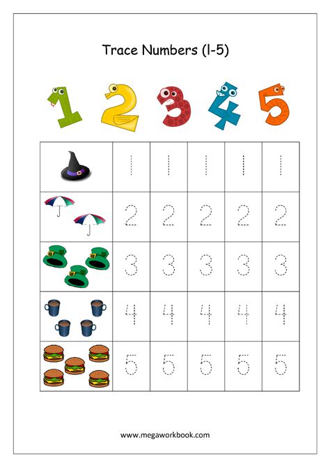 Numbers 1 10 Tracing Worksheets