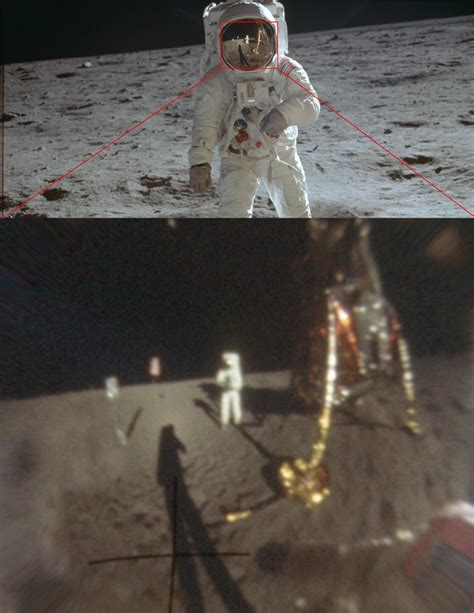 The Clearest Photo Of Neil Armstrong Walking On The Moonenhanced From The Reflection In Buzz