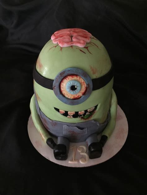 Zombie Minion Cake Halloween Cake Decorating Zombie Cake Minion Cake