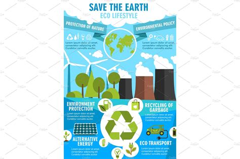 Save Earth Ecology Poster For Environment Design Custom Designed