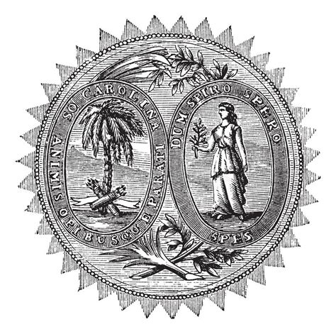 The Great Seal Of The State Of South Carolina Vintage Illustration