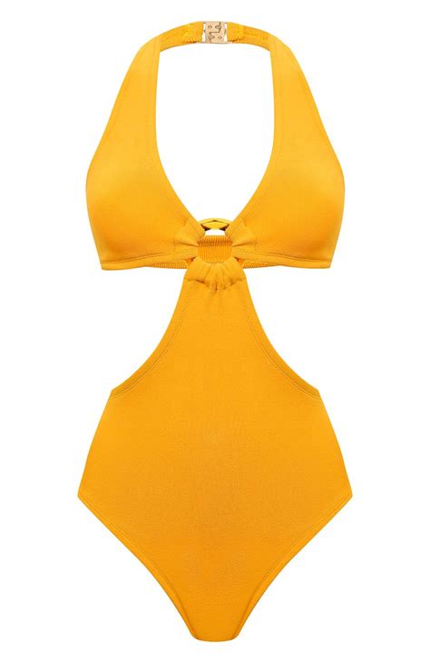 Женский желтый слитный купальник Hunza G купить в интернет магазине ЦУМ