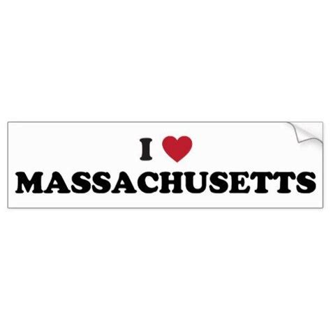 I Love Massachusetts Bumper Sticker Bumper Stickers Hockey Inspiration Bumpers