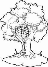 Treehouse Coloringpage sketch template
