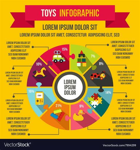 Toys Infographic Elements Flat Style Royalty Free Vector