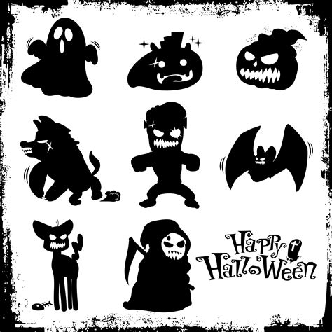 Silhouette Halloween Monsters 622370 Vector Art At Vecteezy