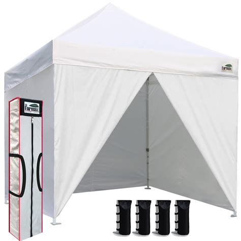 Eurmax 10 X 10 Pop Up Canopy Commercial Tent Outdoor Party Shelter With 4 Zippered Sidewalls And