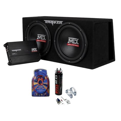 Mtx Dual 12 In Subwoofers And Amplifier Package With Wiring Kit And 2