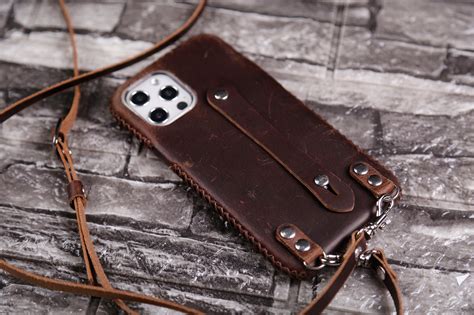 Crossbody Strap Leather Case Iphone 13 Pro Max 12 11 Pro Etsy