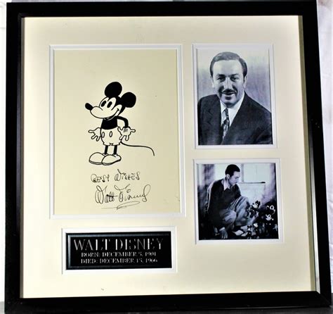 Walt Disney Signed Mickey Mouse Sketch Photo Collage Gfa Etsy