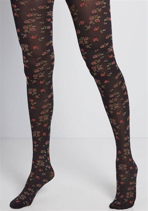 Bet On Blossoms Floral Tights Floral Tights Black Floral Tights Metallic Tights
