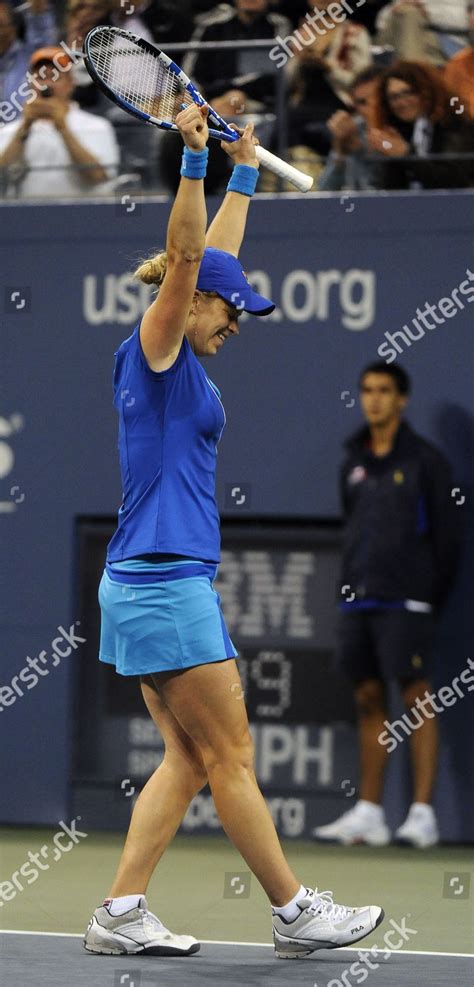 Kim Clijsters Belgium Reacts After Defeating Editorial Stock Photo