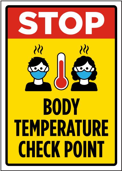 Stop Body Temperature Check Point Sign D6421