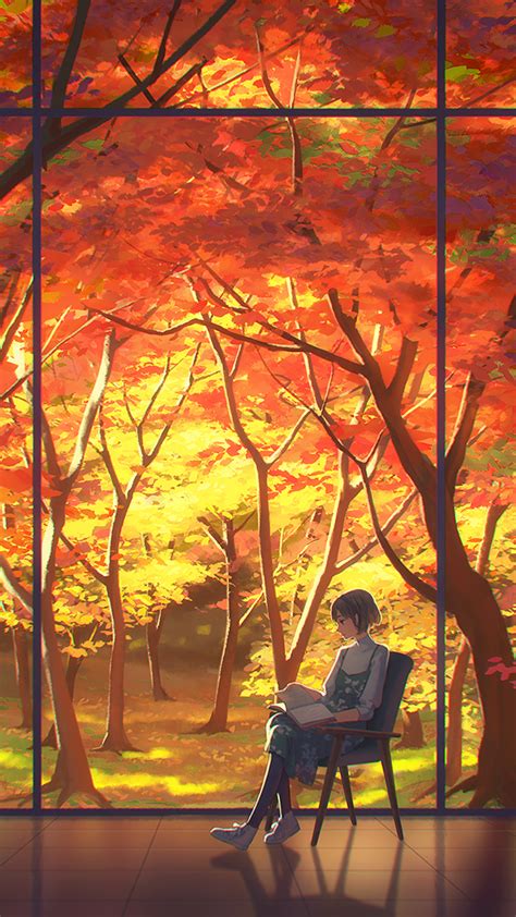Autumn Anime Mobile Wallpapers Wallpaper Cave