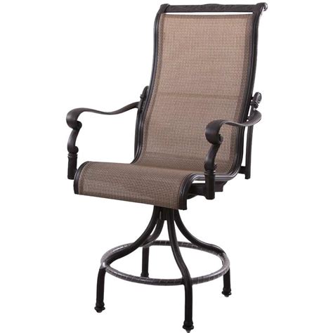 Patio Furniture Aluminumsling Pub Chair High Back Swivel Counter