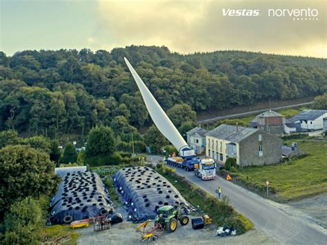 Norvento emplea por primera vez en España un nuevo método de transporte de palas de