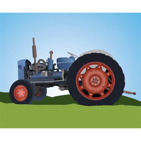Tractor And Meadow Free Svg