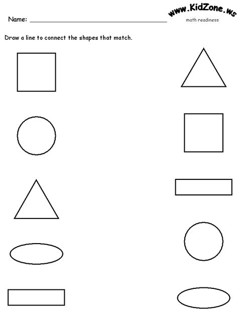 Matching Shapes Worksheet For Kindergarten