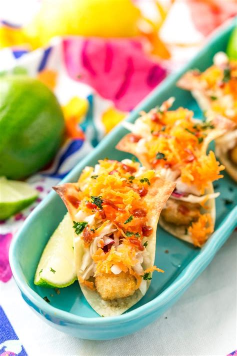 I usually prepare fish sticks for lunch and serve them with bread. Fish Sticks Wonton Tacos Recipe | Sugar & Soul Co