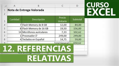 Curso De Excel Ejercicio Referencias Relativas En Excel Youtube