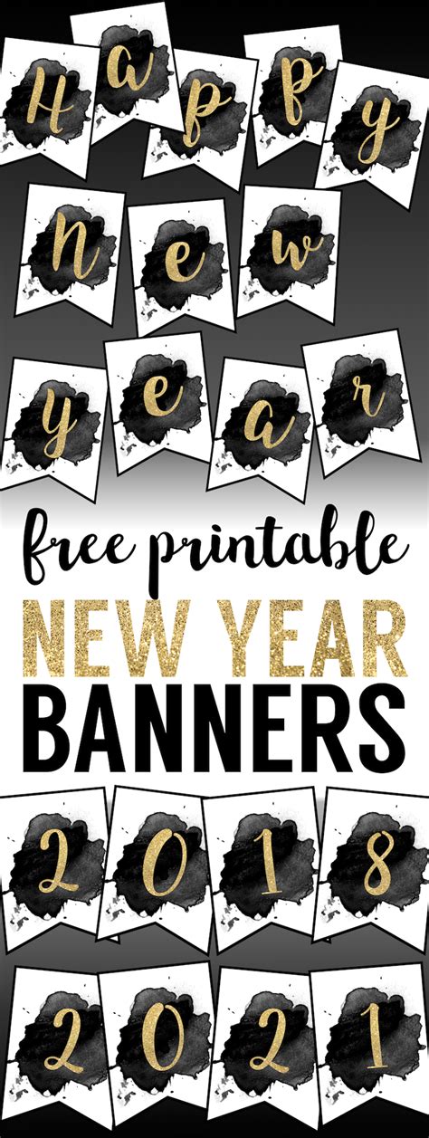 Free Printable Happy New Year Banner Paper Trail Design