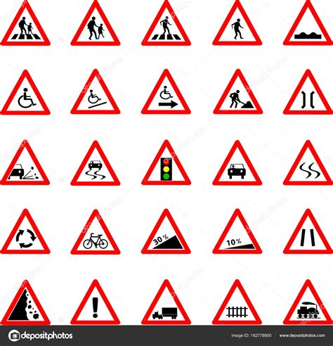 Triangle Traffic And Road Sign Set ⬇ Stock Photo Image By © Stoonn