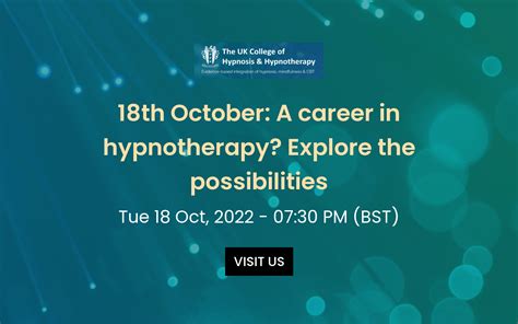 18th October A Career In Hypnotherapy Explore The Possibilities Oct 18