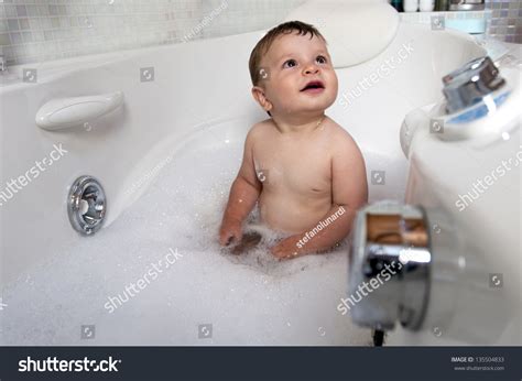 Baby Boy Having Bath Stock Photo 135504833 Shutterstock