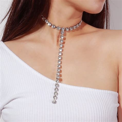 Fashion Rhinestone Choker Crystal Gem Luxury Collar Chokers Necklace Women Chunky Maxi Statement