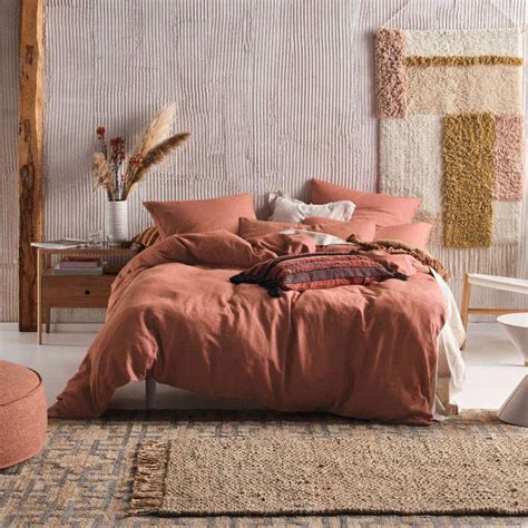 Nimes Rust Linen Quilt Cover Set By Linen House — Quilt Cover World