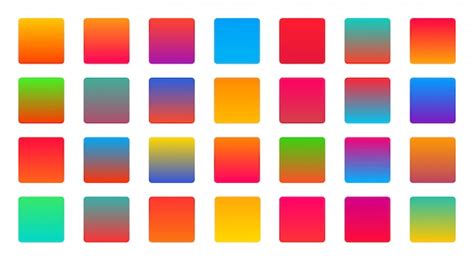 Bright Vibrant Colorful Set Of Gradients Background Free Vector