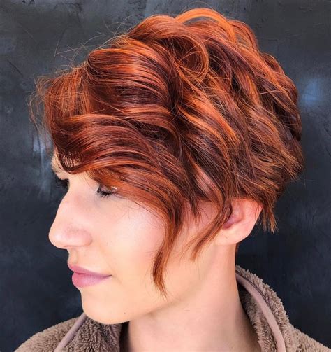 Short Curly Brown Hair With Red Highlights 50 New Red Hair Ideas Red