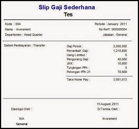 Mengingat slip gaji merupakan dokumen penting, simak penjelasan serta contoh slip gaji berikut ini, yuk! CONTOH SLIP GAJI TERBARU 2018 - SEMUA CONTOH