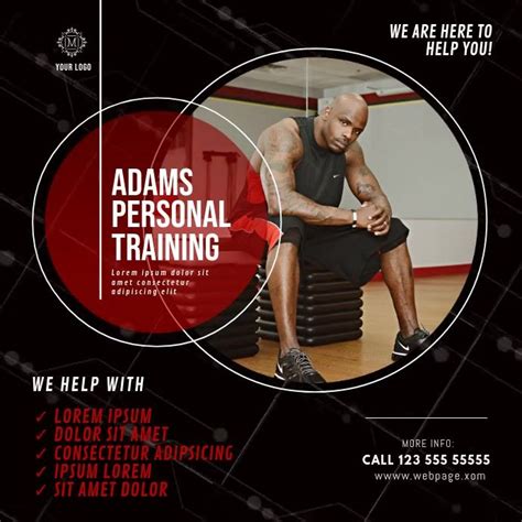 Personal Training Video Ad Template Workout Posters Fitness Flyer