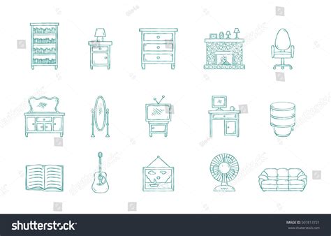 Household Vector Icons Handmade Style Stock Vector Royalty Free 507813721