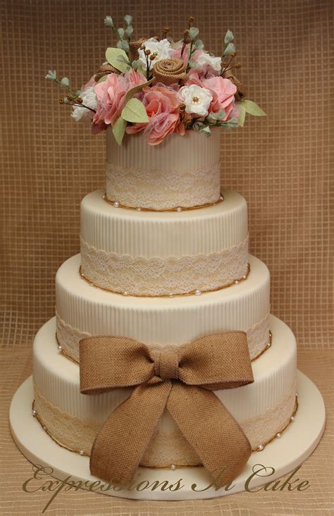 Country Wedding Cakes Lace Wedding Cake Floral