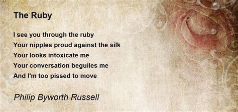 The Ruby Poem By Philip Byworth Russell Poem Hunter