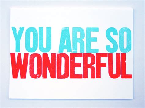 You Are So Wonderful Letterpress Card By Maconyork On Etsy