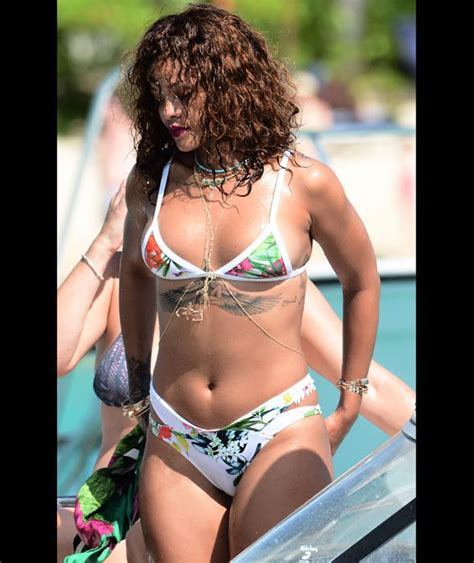 Rihanna Shows Off Her Tattoos In A Bikini While On Holiday In Barbados