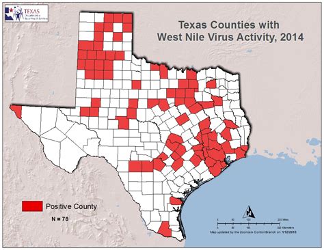 2014 Texas West Nile Virus Maps Texas Dshs