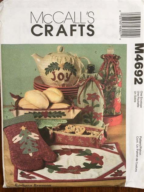 Mccalls Crafts Sewing Pattern M4692 Barbara Brunson Etsy Holiday
