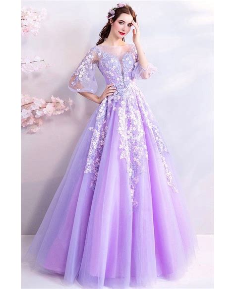 White Prom Dress With Purple Flowers Dress Amazing Flowers Prom Dress