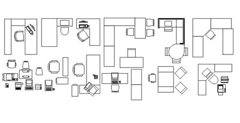 Cabin Furniture Table And Office Equipment Cad Blocks In Autocad Dwg