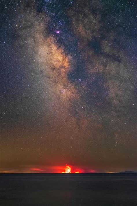 The Milky Way And The Wildfire In Evia Island Iii Photograph By Alexios