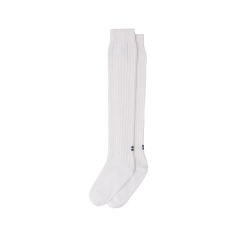 White Wool Over The Knee Socks Miu Miu