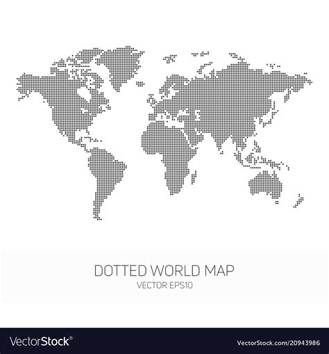 Dotted World Map Royalty Free Vector Image Vectorstock