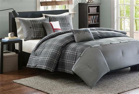 Extra fast free shipping worldwide on every day. GREY PLAID Twin or Full Queen COMFORTER SET : TEEN BOYS ...