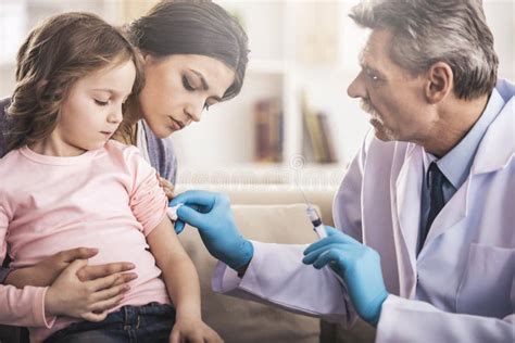 Mom With Kid At The Doctor Stock Photo Image Of Infection Male