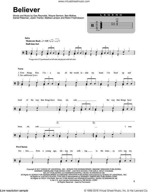 Believer Sheet Music For Drums Pdf
