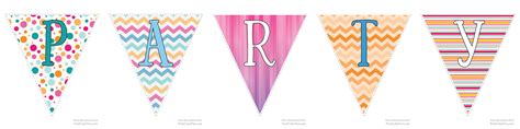 Printable Classic Alphabet Banner Pennants 100 Directions Blue Pink